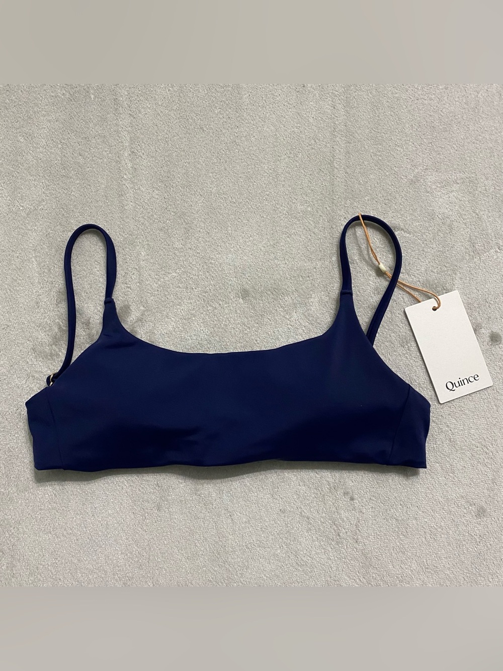 Quince Scoop Neck Bikini Top Navy XS